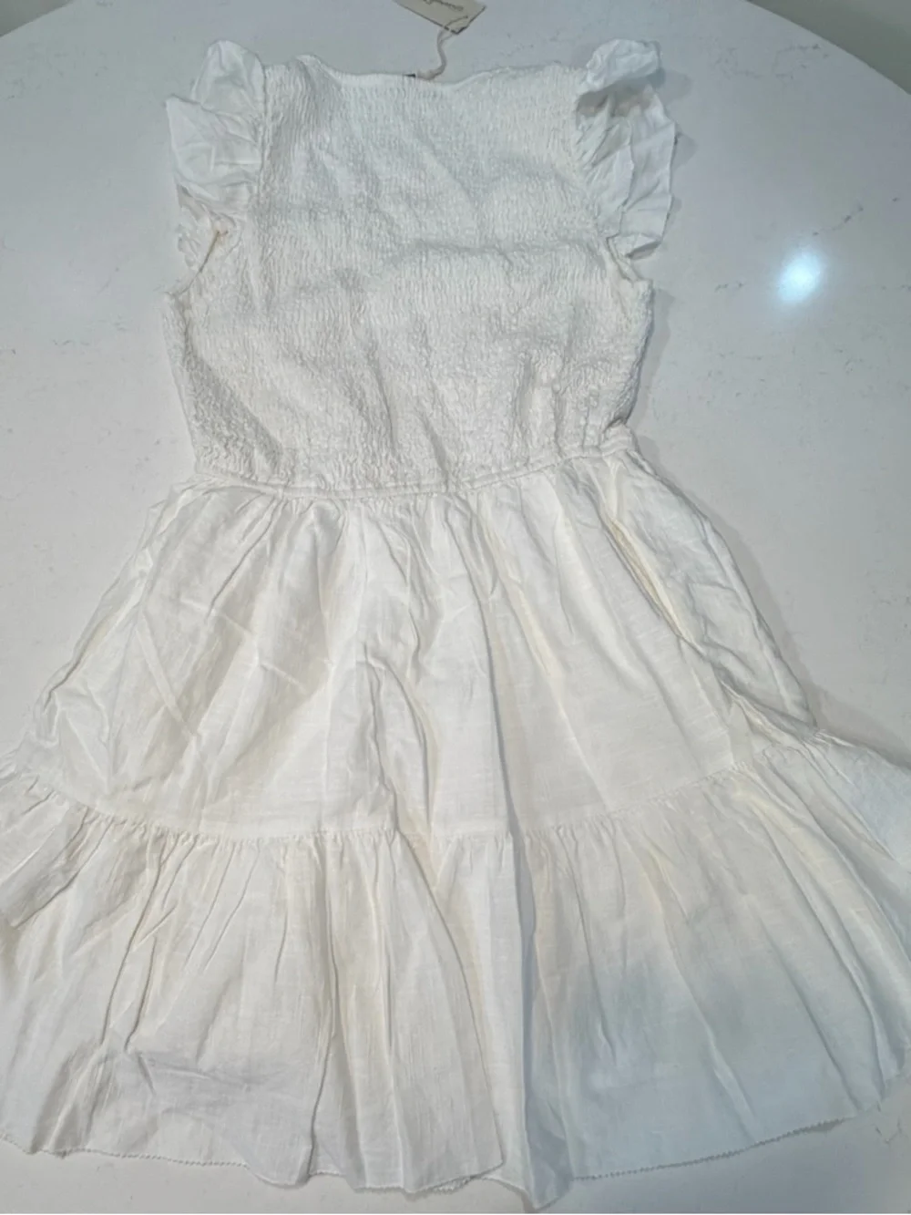 Universal Thread Cream Smocked Textured Dress - Picture 2 of 5